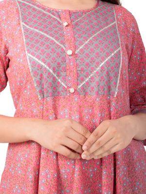 printed flared kurta - 17472715 - Standard Image - 4