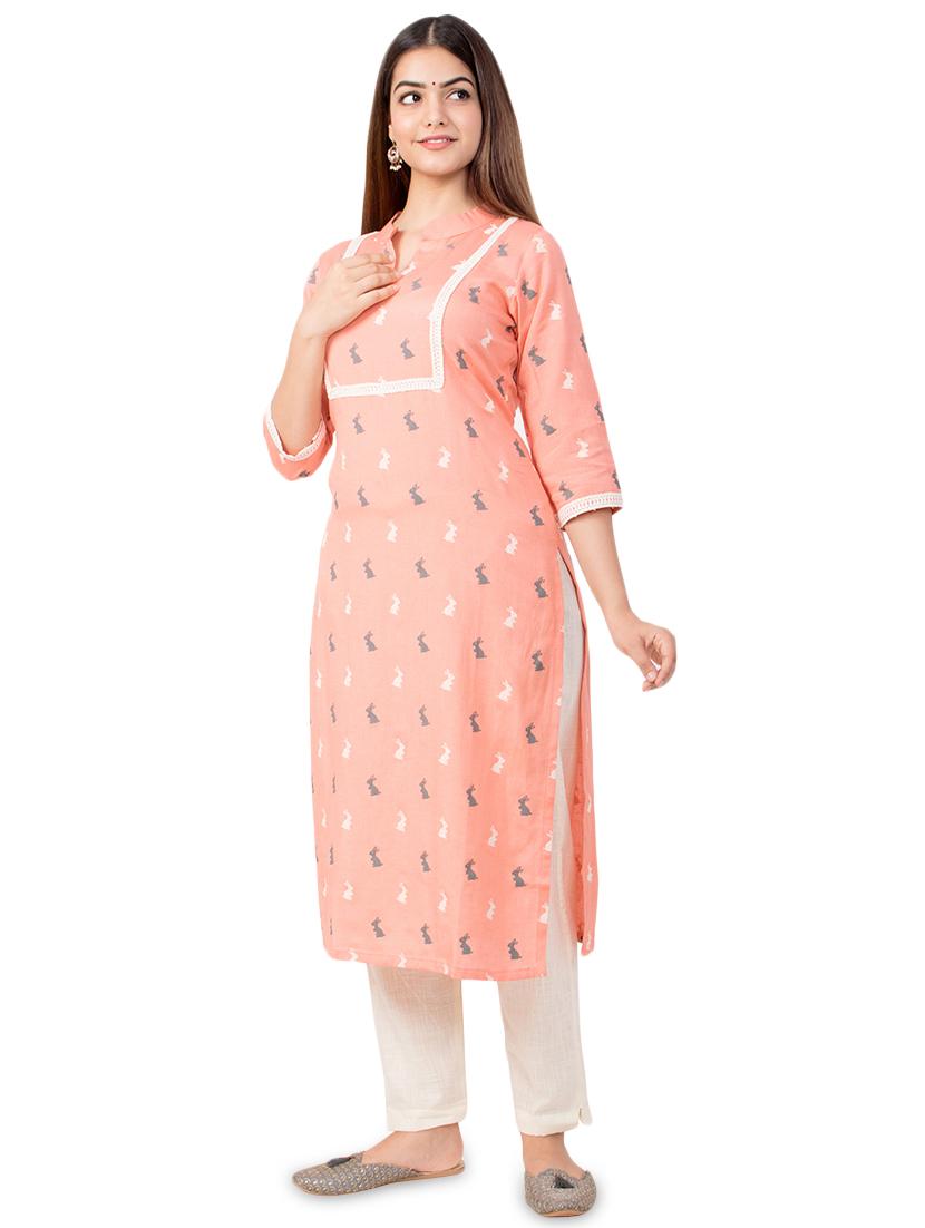 printed straight kurta - 17472718 - Zoom Image - 2