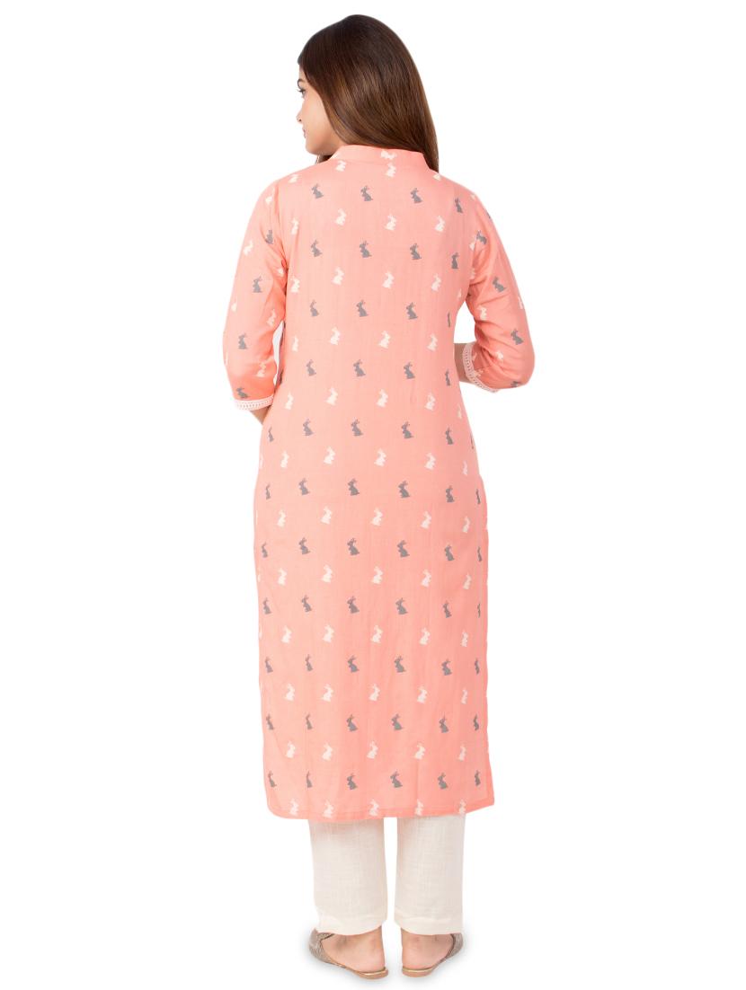 printed straight kurta - 17472718 - Zoom Image - 3