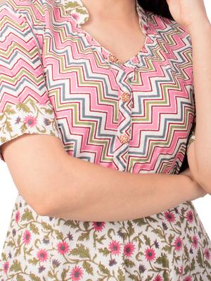floral printed flared ethnic dress - 17472720 - Standard Image - 3