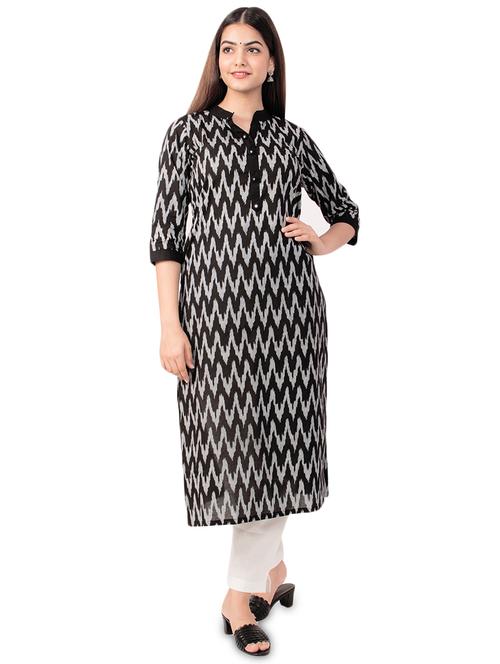 ikat print straight kurta - 17472721 - Standard Image - 1