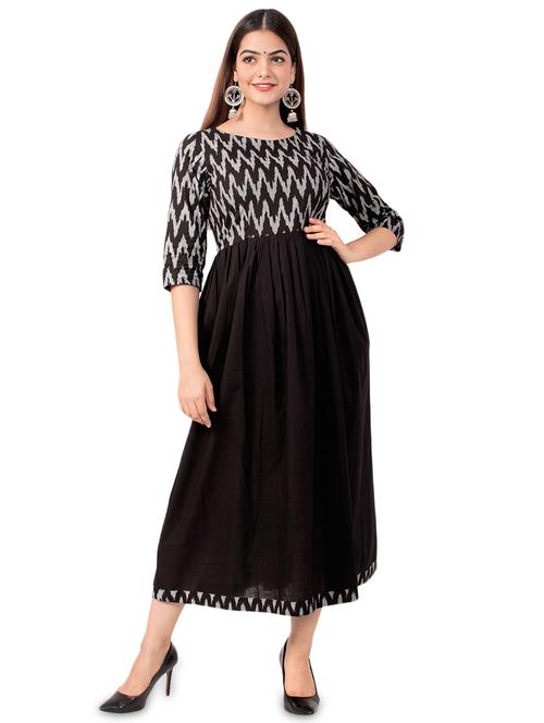 ikat flared ethnic dress - 17472722 - Standard Image - 1