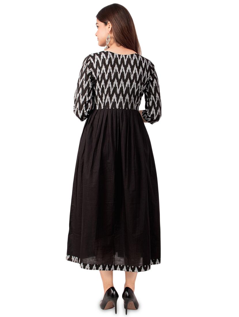 ikat flared ethnic dress - 17472722 - Zoom Image - 2