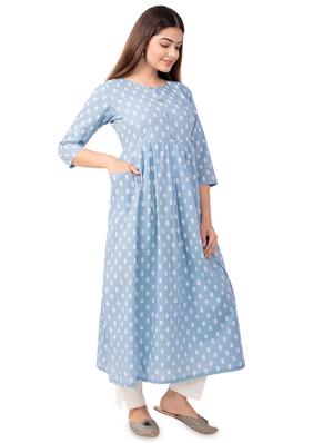 printed flared kurta - 17472724 - Standard Image - 2