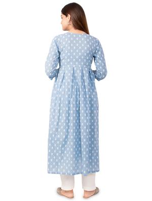 printed flared kurta - 17472724 - Standard Image - 3