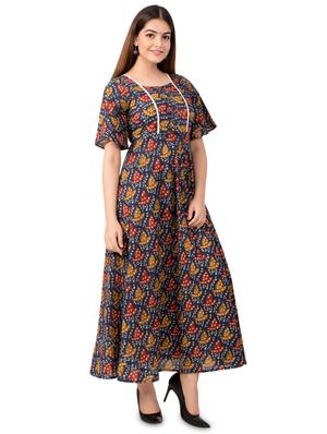 printed flared ethnic dress - 17472726 - Standard Image - 2