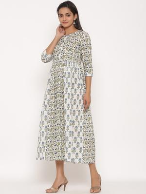 printed flared ethnic dress - 17472728 - Standard Image - 2