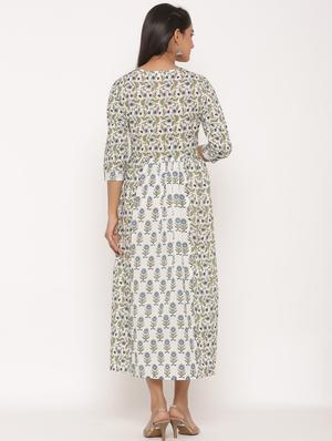 printed flared ethnic dress - 17472728 - Standard Image - 3