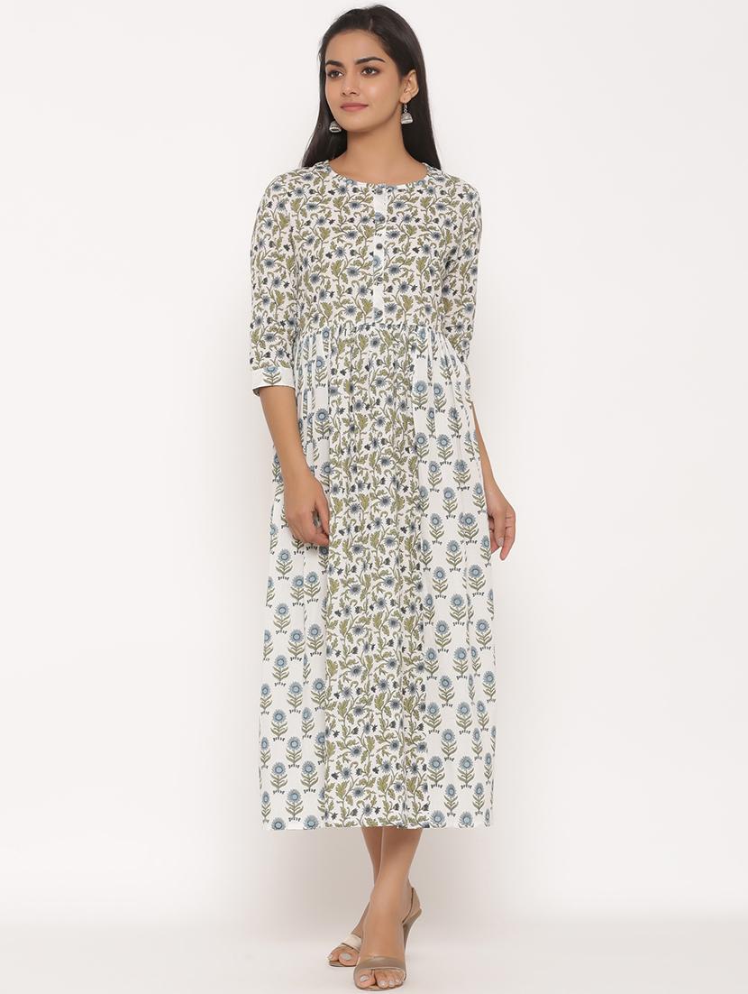 printed flared ethnic dress - 17472728 - Zoom Image - 1