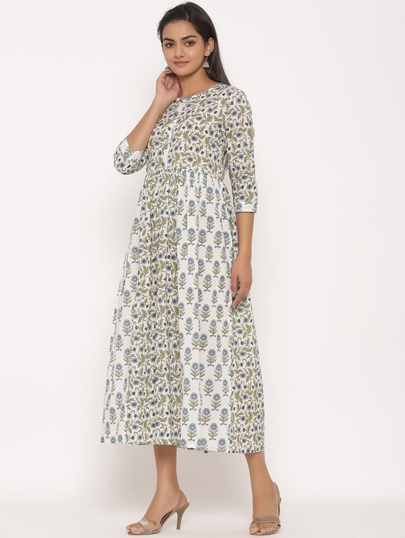 printed flared ethnic dress - 17472728 - Zoom Image - 2