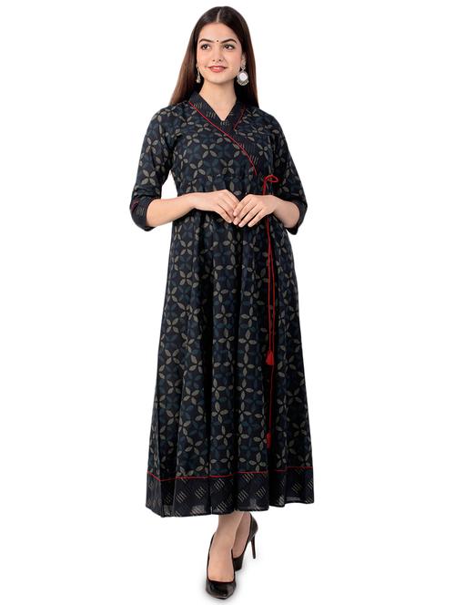 printed angrakha kurta - 17472729 - Standard Image - 1