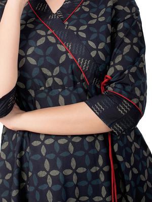 printed angrakha kurta - 17472729 - Standard Image - 4