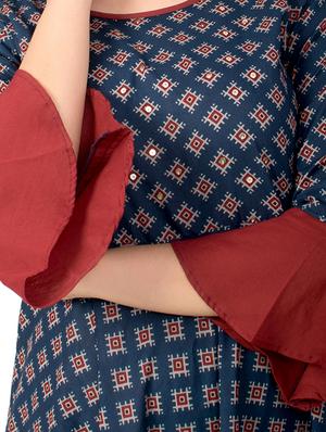 printed flared kurta - 17472730 - Standard Image - 4