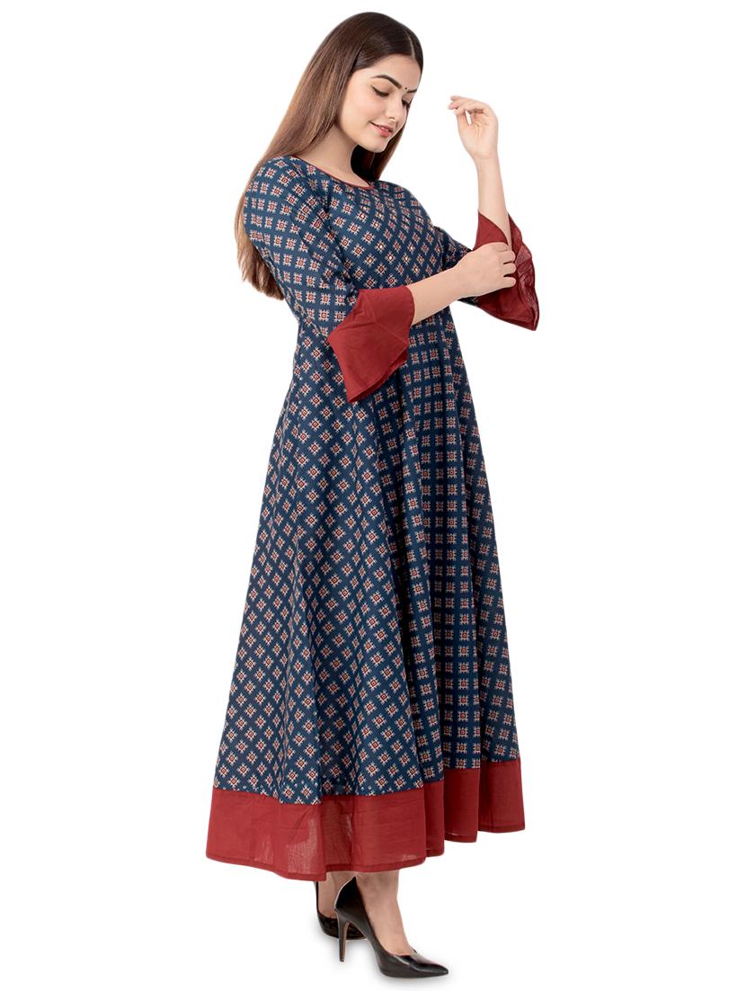 printed flared kurta - 17472730 - Zoom Image - 2
