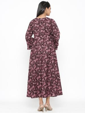 floral print flared ethnic dress - 17472737 - Standard Image - 3