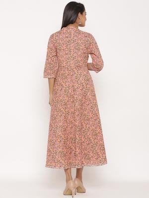floral print flared ethnic dress - 17472740 - Standard Image - 3