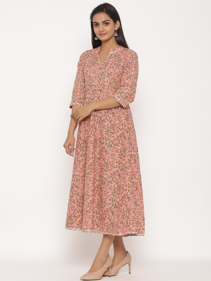 floral print flared ethnic dress - 17472740 - Zoom Image - 2