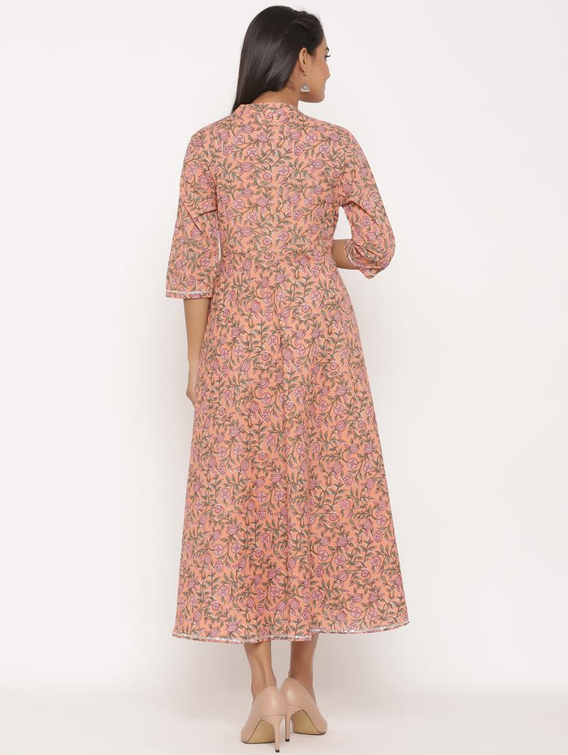 floral print flared ethnic dress - 17472740 - Zoom Image - 3