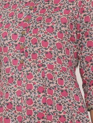 floral print flared ethnic dress - 17472741 - Standard Image - 4