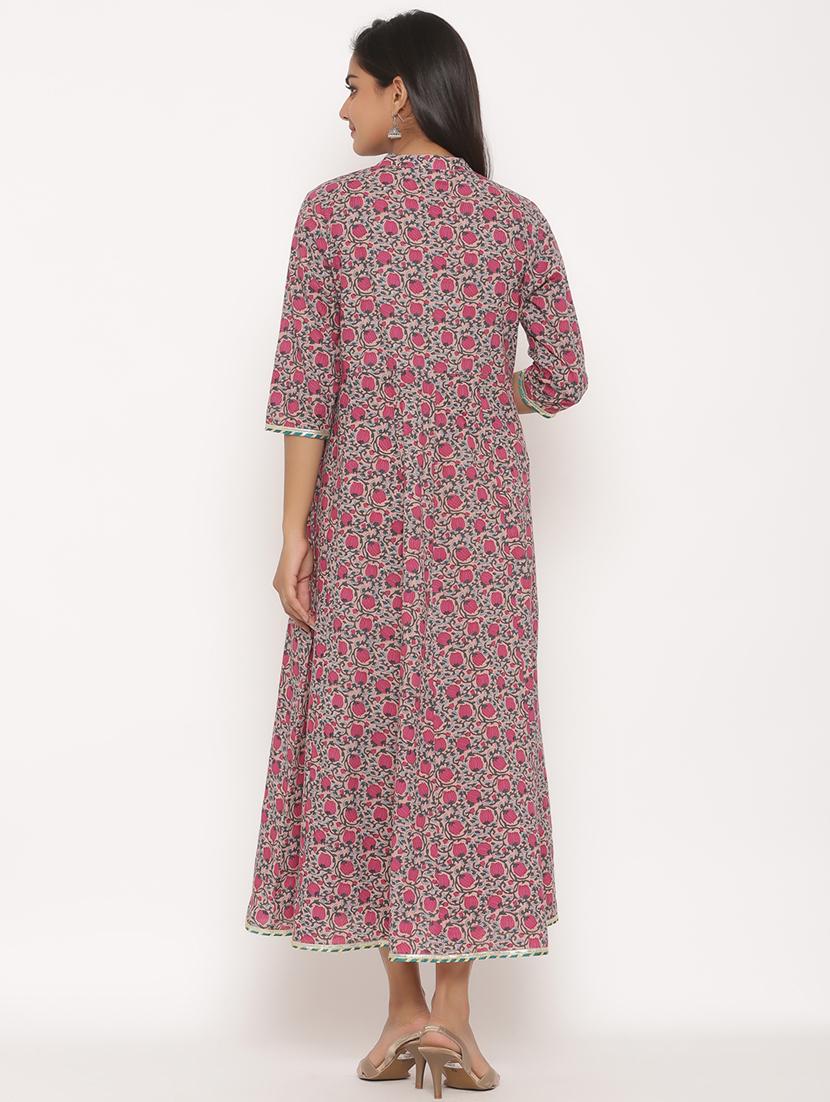 floral print flared ethnic dress - 17472741 - Zoom Image - 3