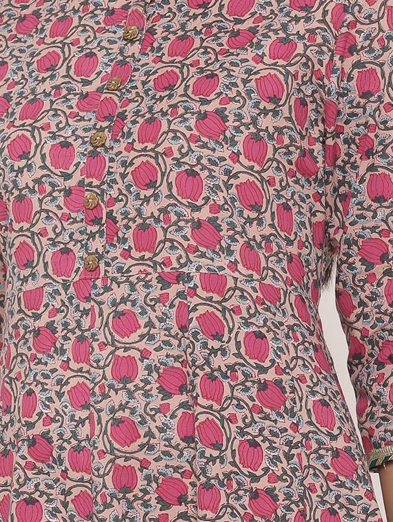 floral print flared ethnic dress - 17472741 - Zoom Image - 4