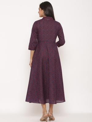 printed flared ethnic dress - 17472742 - Standard Image - 3
