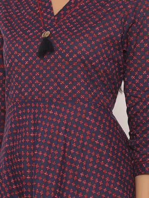 printed flared ethnic dress - 17472742 - Standard Image - 4