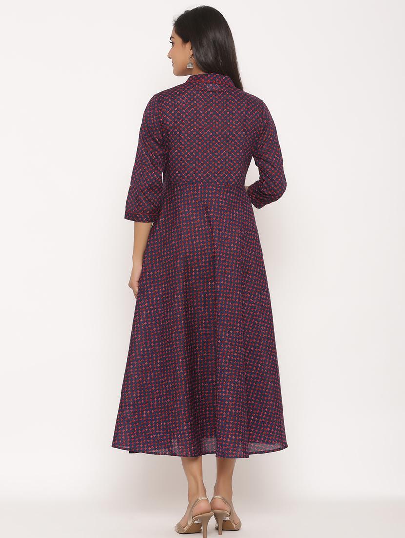 printed flared ethnic dress - 17472742 - Zoom Image - 3