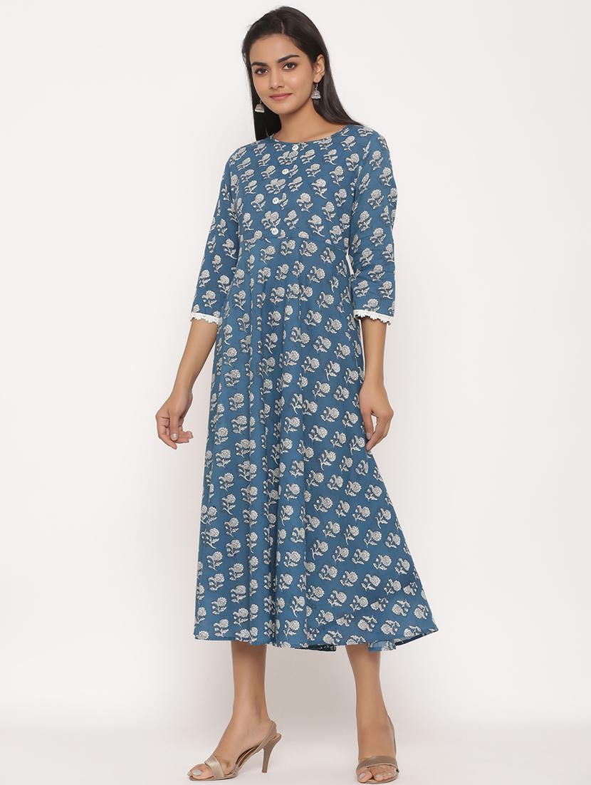 floral print flared ethnic dress - 17472745 - Zoom Image - 2