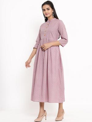 printed flared ethnic dress - 17472749 - Standard Image - 2