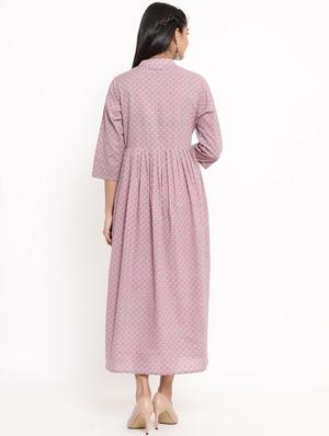 printed flared ethnic dress - 17472749 - Standard Image - 3