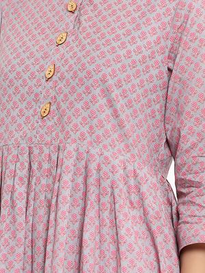 printed flared ethnic dress - 17472749 - Standard Image - 4