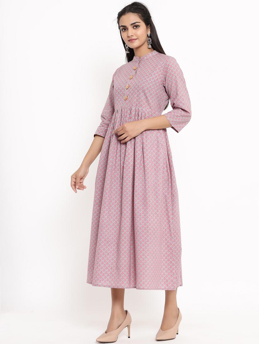 printed flared ethnic dress - 17472749 - Zoom Image - 2