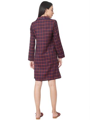 lapel neck checkered sleepshirt - 17472772 - Standard Image - 4
