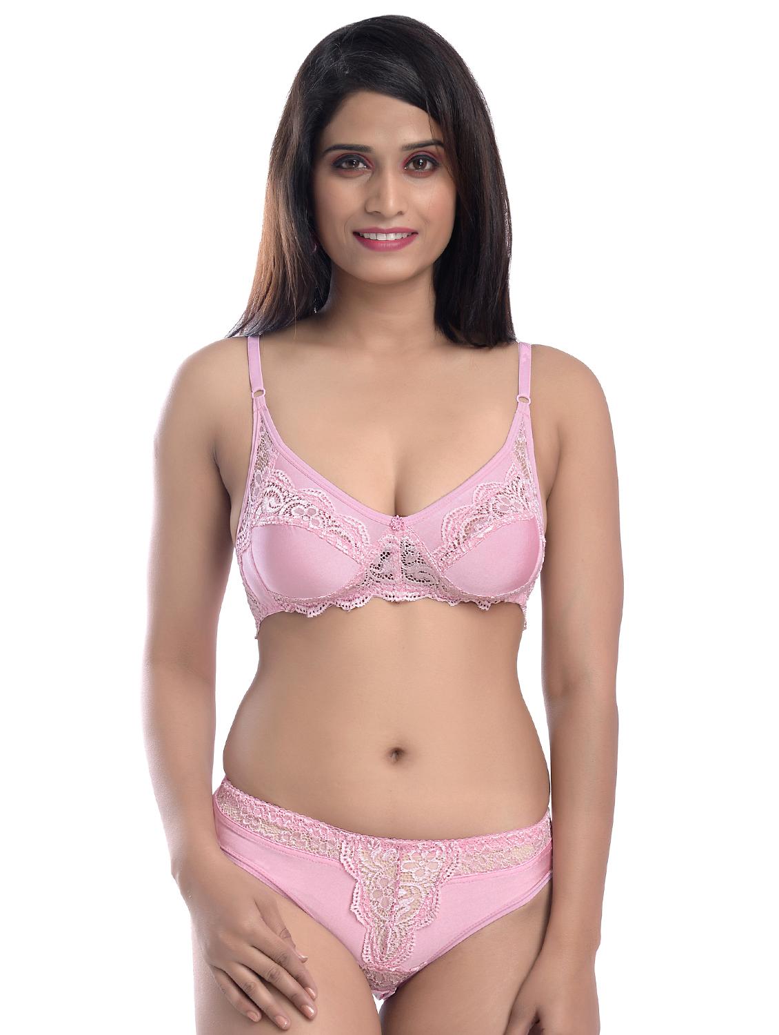 pink lycra bras and panty set - 17472797 - Zoom Image - 1