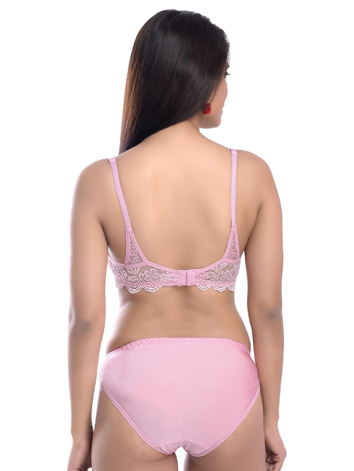 pink lycra bras and panty set - 17472797 - Zoom Image - 3