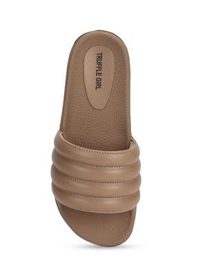 nude pu slip on sandals - 17472889 - Standard Image - 4