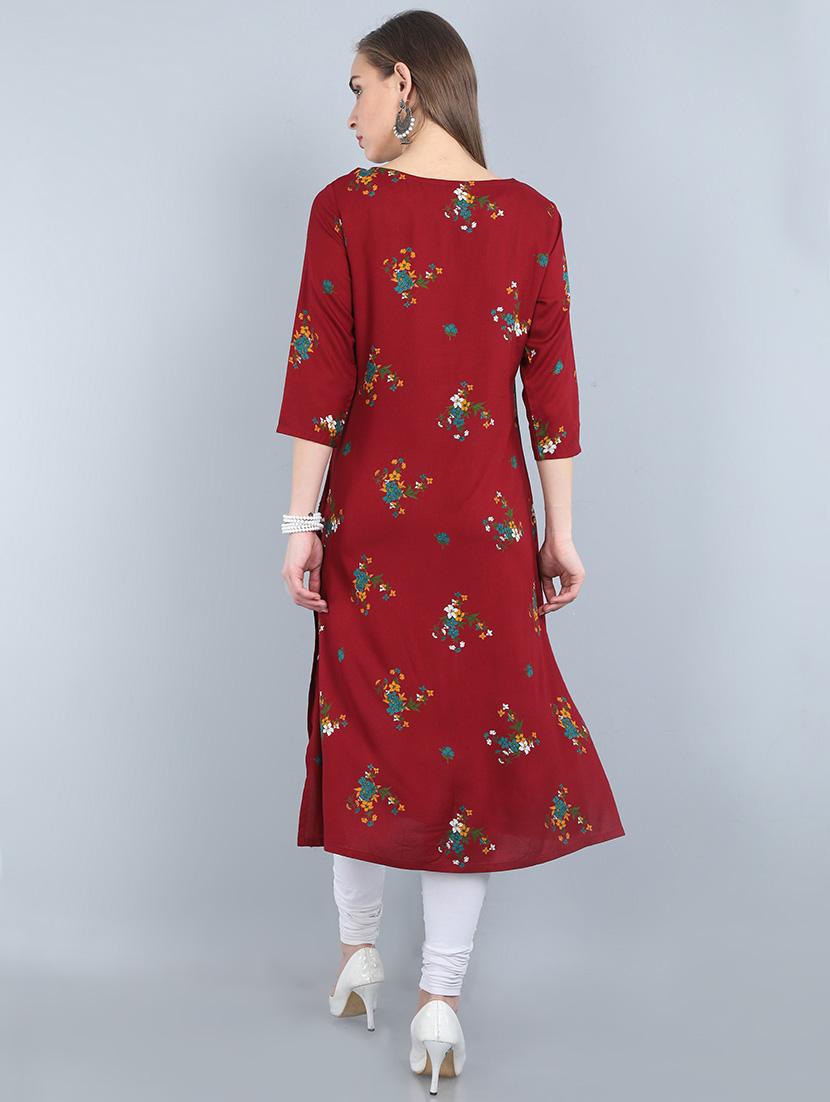 floral a-line kurta - 17473132 - Zoom Image - 3