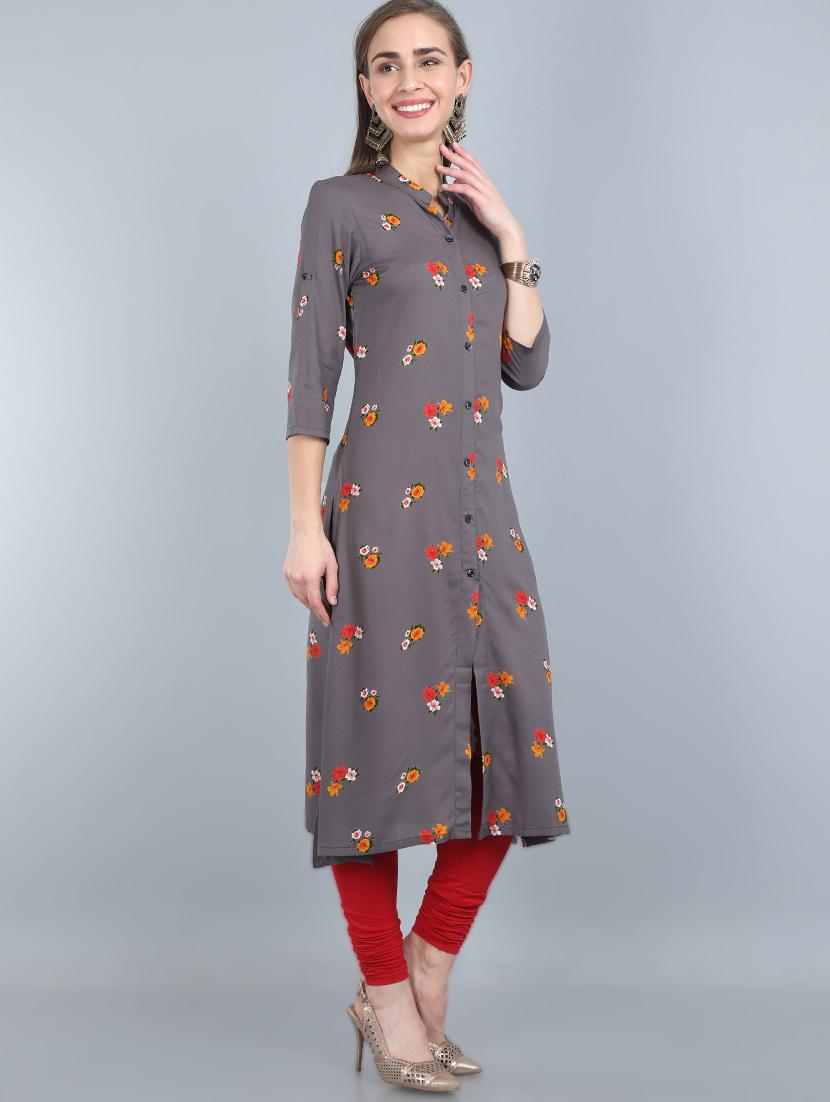 floral a-line kurta - 17473134 - Zoom Image - 2