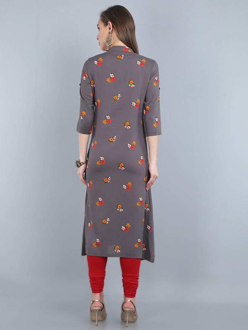 floral a-line kurta - 17473134 - Zoom Image - 3