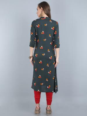 floral a-line kurta - 17473135 - Standard Image - 3
