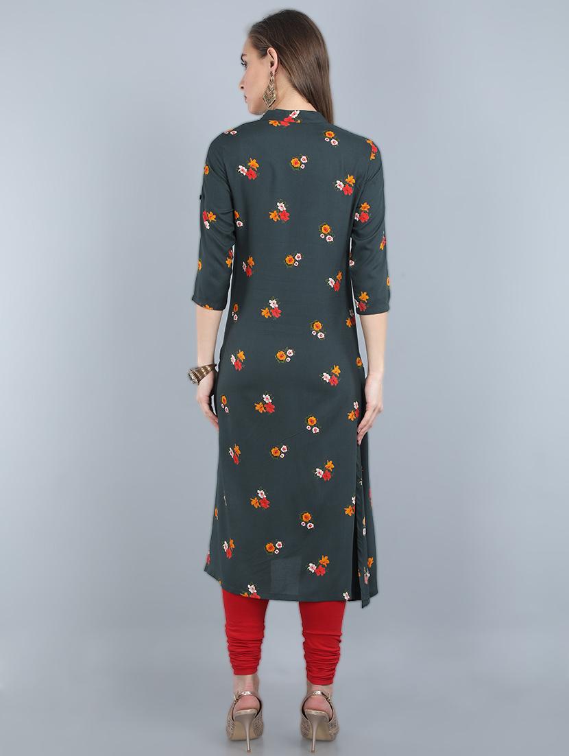 floral a-line kurta - 17473135 - Zoom Image - 3