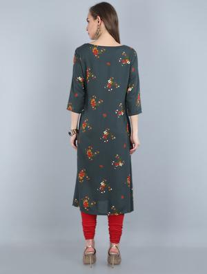 floral a-line kurta - 17473136 - Standard Image - 3