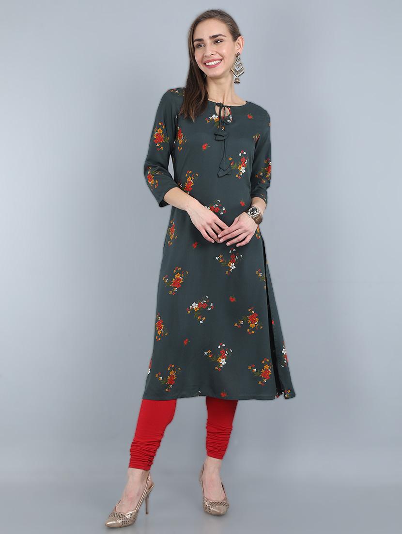 floral a-line kurta - 17473136 - Zoom Image - 2