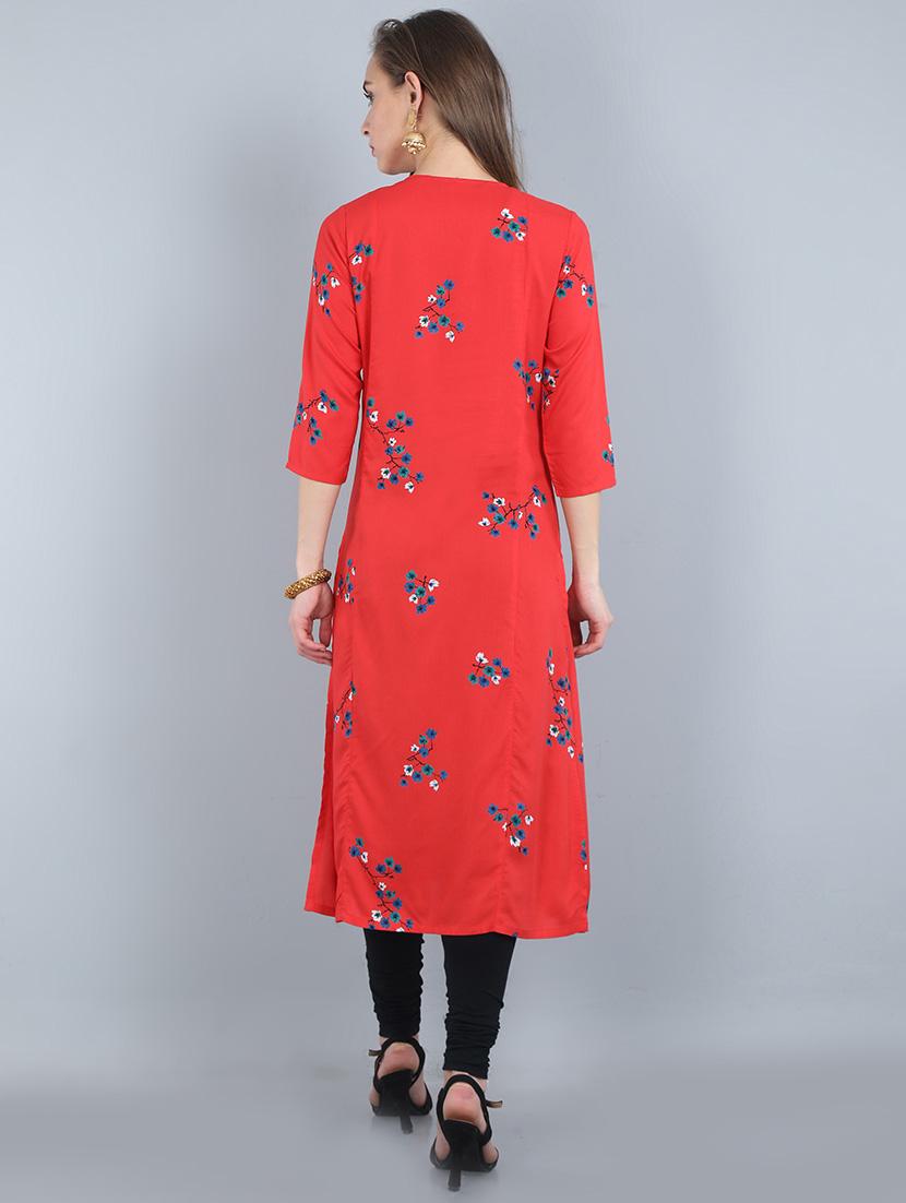 floral a-line kurta - 17473137 - Zoom Image - 3