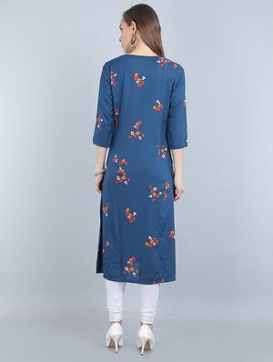 floral a-line kurta - 17473138 - Standard Image - 3