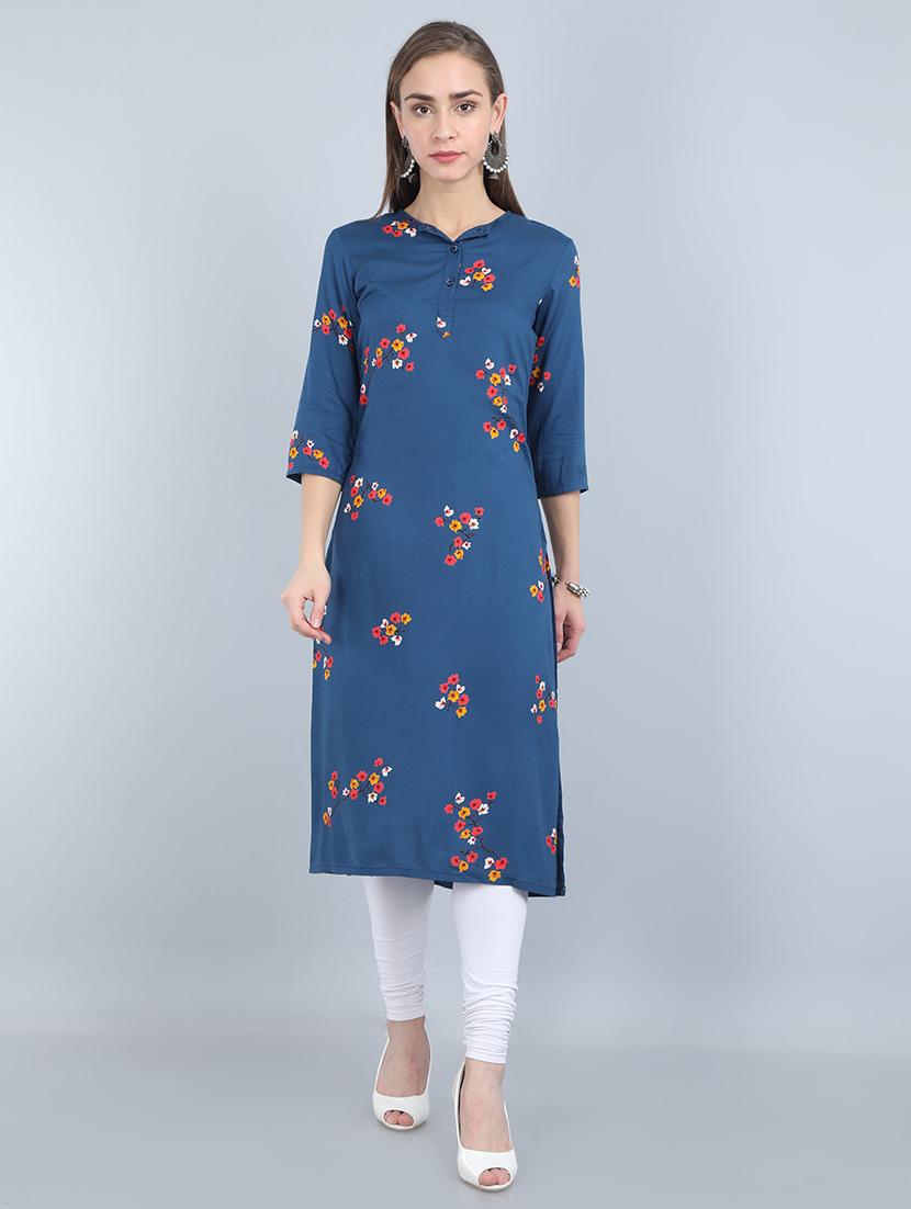floral a-line kurta - 17473138 - Zoom Image - 1