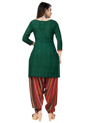 green crepe patiyala suits unstitched suit - 17473602 - Standard Image - 3