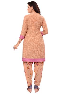 cream crepe patiyala suits unstitched suit - 17473608 - Standard Image - 3