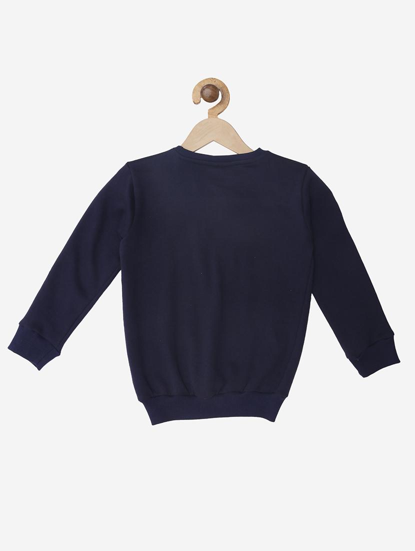 navy blue cotton fleece sweatshirt - 17473610 - Zoom Image - 2